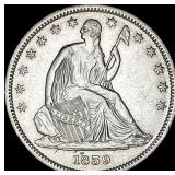 1839 Seated Liberty Half Dollar w/ Drapery CLOSEL