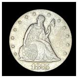 1875-S Twenty Cent Piece NEARLY UNCIRCULATED