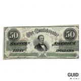 1863 $50 Confed. States of America Note-Richmond