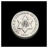 1851-O Silver Three-Cent Piece CLOSELY UNCIRCULAT