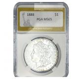 1888 Morgan Silver Dollar PGA MS65