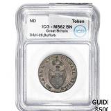 ND Gr Britain D&H-28 Suffolk Token ICG MS62 BN