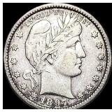 1897-S Silver Barber Quarter NEARLY  UNCIRCULATED
