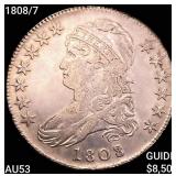 1808/7 Capped Bust Half Dollar CLOSELY UNCIRCULATE