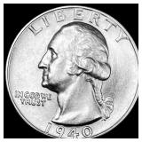 1940-D Silver Washington Quarter UNCIRCULATED