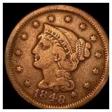 1848 Braided Hair Large Cent LIGHTLY CIRCULATED