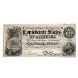 1864 $500 Confed. States of America Note-Richmond
