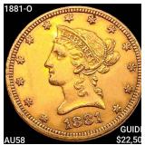 1881-O $10 Gold Eagle CHOICE AU