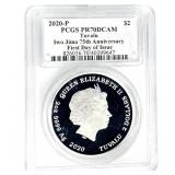 2020-P Tuvalu Iwo Jima 75th Anniv. 2OZ Silver $2