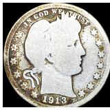 1913 Barber Silver Quarter NICELY CIRCULATED