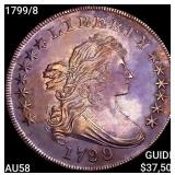 1799/8 Draped Bust Dollar CHOICE AU