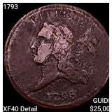 1793 Flowing Hair Half Cent NEARLY UNCIRCULATED