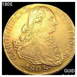 1805 Gold 8 Escudos UNCIRCULATED