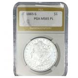 1883-S Morgan Silver Dollar PGA MS65 PL