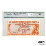 1974 Fiji $5 ND Banknote Currency Legacy 64