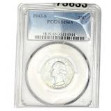 1942-S Washington Silver Quarter PCGS MS65