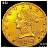 1853 $10 Gold Eagle UNCIRCULATED