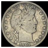 1901-S Silver Barber Half Dollar ABOUT UNCIRCULAT