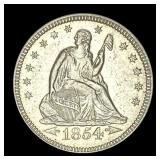 1854-O Arrows Seated Liberty Quarter UNCIRCULATED