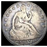 1853-O Arrows/Rays Seated Liberty Half Dollar  NI