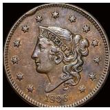 1836 Coronet Head Large Cent NEARLY  UNCIRCULATED