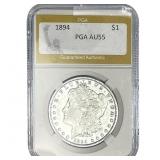 1894 Morgan Silver Dollar PGA AU55