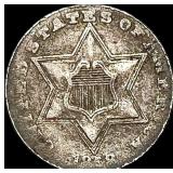 1858 Silver Three-Cent Piece LIGHTLY CIRCULATED