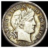 1908-O Silver Barber Dime LIGHTLY CIRCULATED