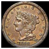 1850 Braided Hair Half Cent CLOSELY  UNCIRCULATED