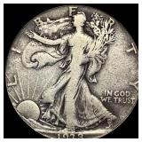 1938-D Silver Walking Liberty Half Dollar LIGHTLY