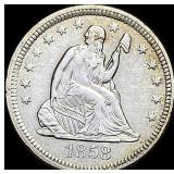 1858 Seated Liberty Quarter CLOSELY  UNCIRCULATED