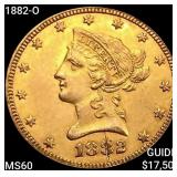 1882-O $10 Gold Eagle UNCIRCULATED