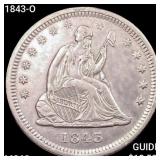 1843-O Seated Liberty Quarter UNCIRCULATED