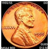 1955/55 DDO Wheat Cent CHOICE BU RD