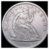 1863-S Seated Liberty Half Dollar CLOSELY UNCIRCU