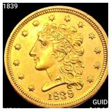 1839 $2.50 Gold Quarter Eagle CHOICE BU