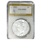 1923 Silver Peace Dollar PGA MS66