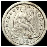 1848 Seated Liberty Dime NEARLY UNCIRCULATED