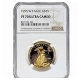 1995-W 1/2oz $25 Gold Eagle NGC PF70 Ultra Cameo