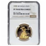 1995-W 1/2oz $25 Gold Eagle NGC PF70 Ultra Cameo
