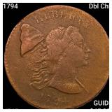 1794 Dbl Chin Liberty Cap Large Cent NEARLY UNCIRC