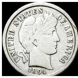 1894 Silver Barber Dime LIGHTLY CIRCULATED