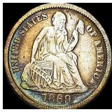 1869-S Seated Liberty Dime NEARLY  UNCIRCULATED