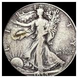 1938-D Silver Half Dollar Walking Liberty LIGHTLY
