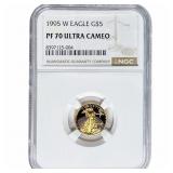 1995-W 1/10oz $10 Gold Eagle NGC PF70 Ultra Cameo