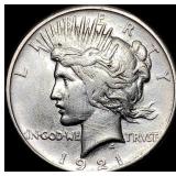 1921 Silver Peace Dollar NEARLY UNCIRCULATED