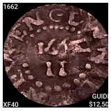 1662 Oak Tree 2 Pence, Small 2 NEARLY UNCIRCULATED