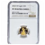 2023-W 1/10oz $5 Gold Eagle NGC PF70 Ultra Cameo
