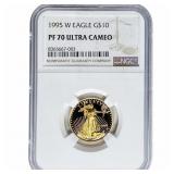 1995-W 1/10oz $10 Gold Eagle NGC PF70 Ultra Cameo
