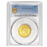 1836 $5 Gold Half Eagle PCGS AU55